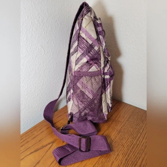 Thirty-One Sling Crossbody Purple & Gray EUC - Picture 6 of 15